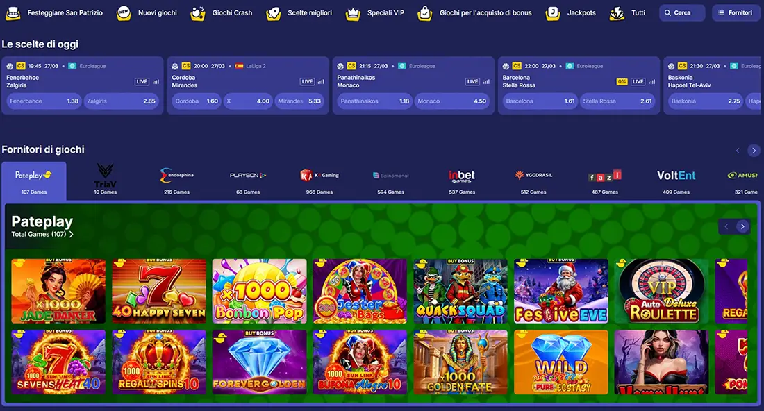 Homepage di Jasmin Slots Casino