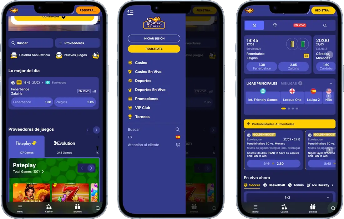 Acceso móvil de Jasmin Slots Casino