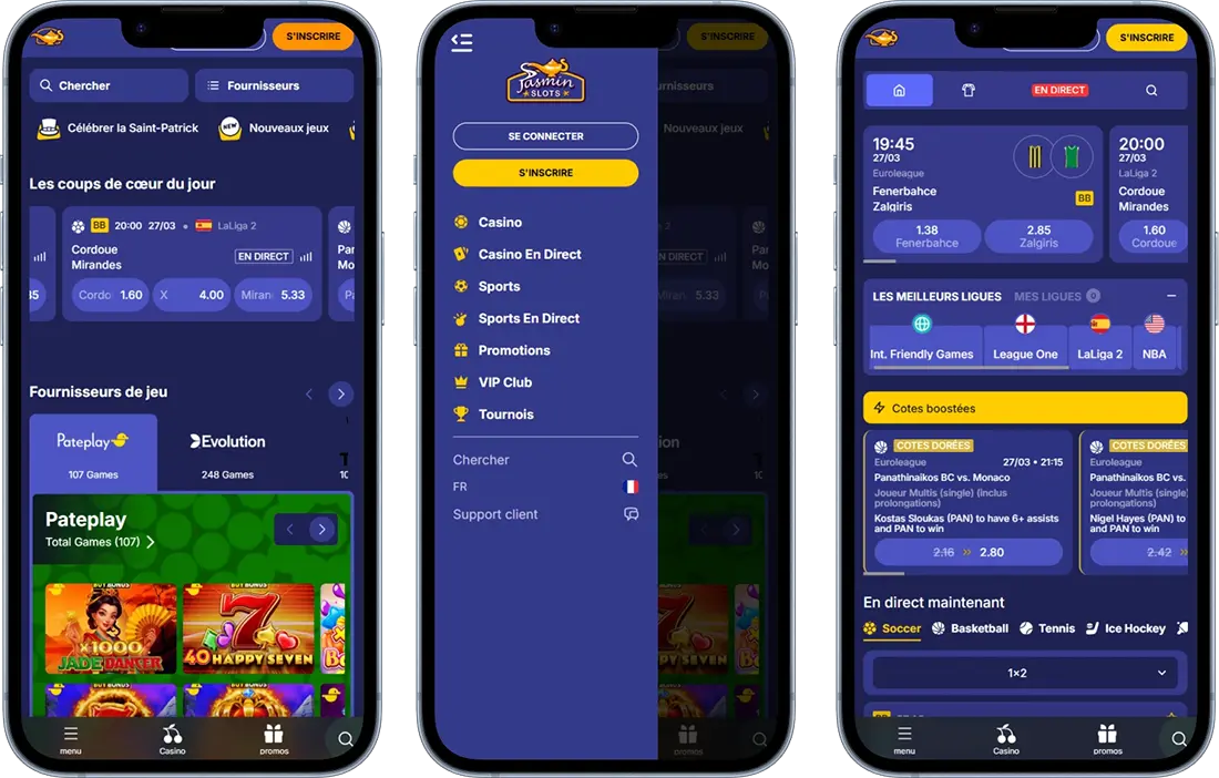 Accès mobile de Jasmin Slots Casino