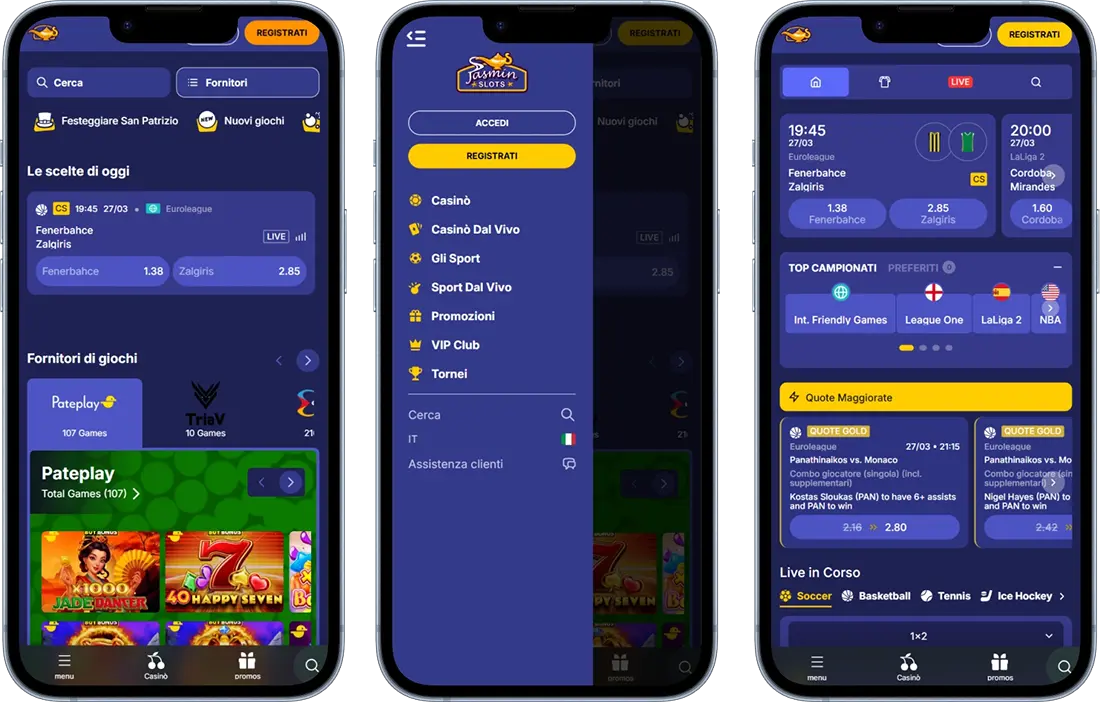 Accesso mobile di Jasmin Slots Casino