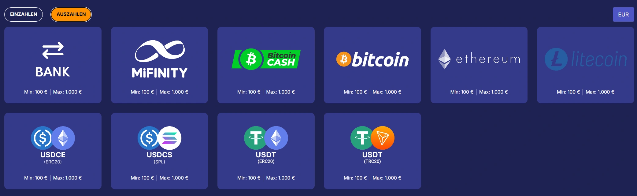 Jasmin Slots Casino Auszahlungsoptionen